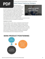 A Case Study On Bank Product Positioning Strategies - CenterState Correspondent Bank