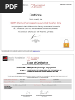 Certificate: IDEMIA (Shenzhen) Technologies Company Limited, Shenzhen, China