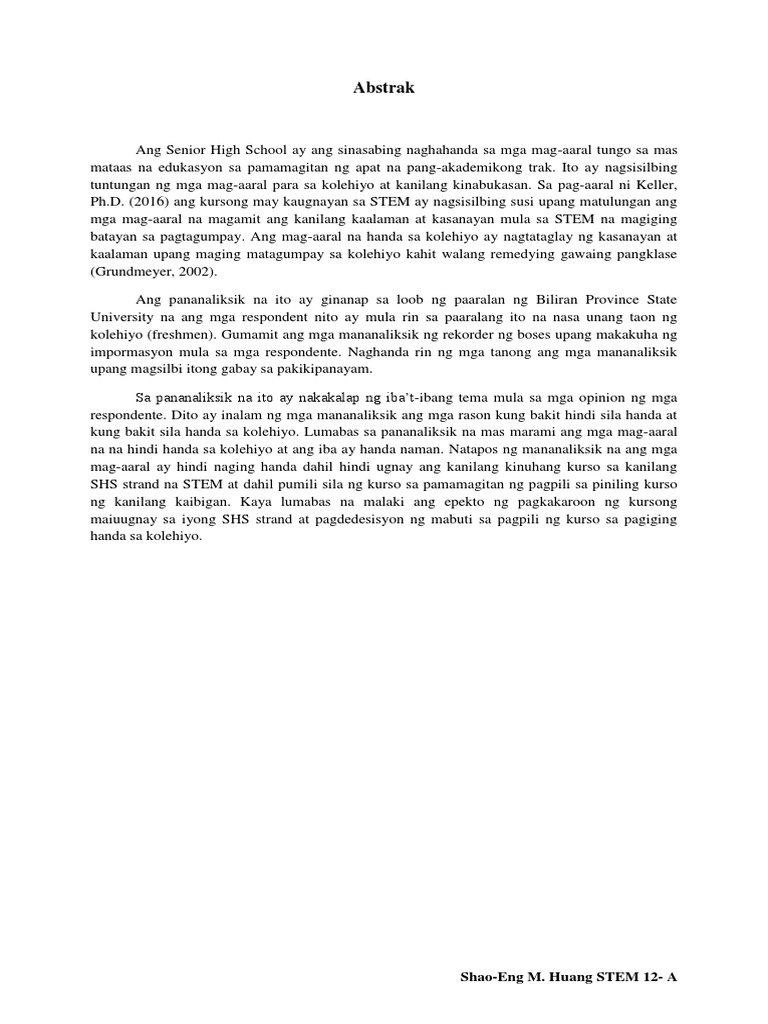 Filipino Abstrak | PDF