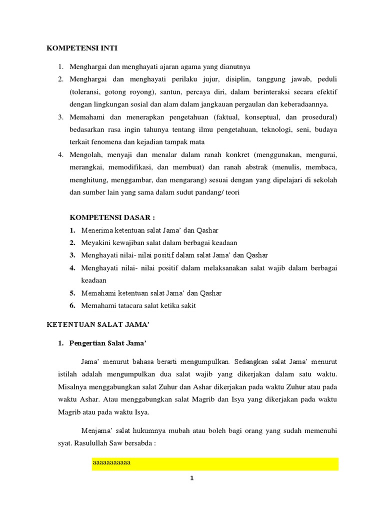 Ketentuan Salat Jama Qashar Dan Salat Dalam Keadaan Sakit