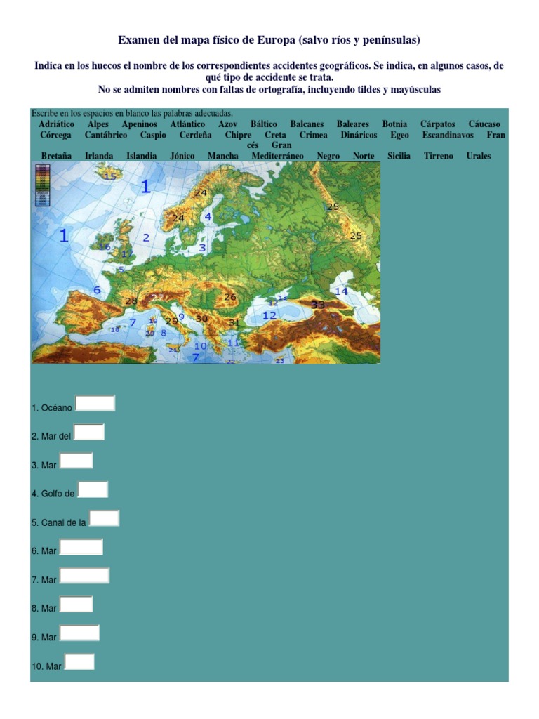 Mapa Fisico de Europa | PDF, image size:768x1024