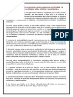 Enfoque de La Educacion Para El Desarrollo Sostenible en Relacion Con La Teoria de La Oferta y La Demanda