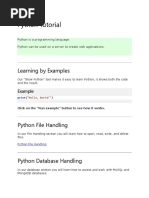 Python Tutorial: Learning by Examples