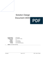 Solution Design Document (SDD) : Project Name: Project Code: Author: Position: Phone: Email: (Your Email Address)