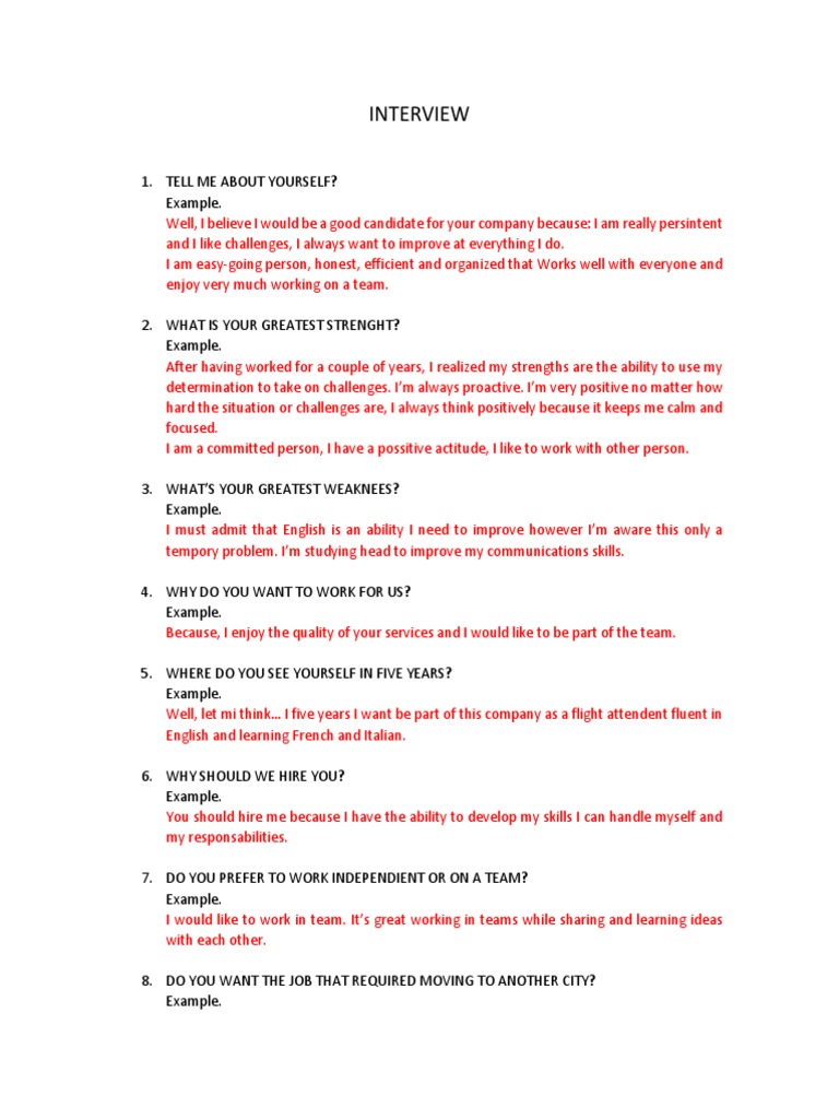 Interview PDF | Download Free PDF | Employment | Applied Psychology