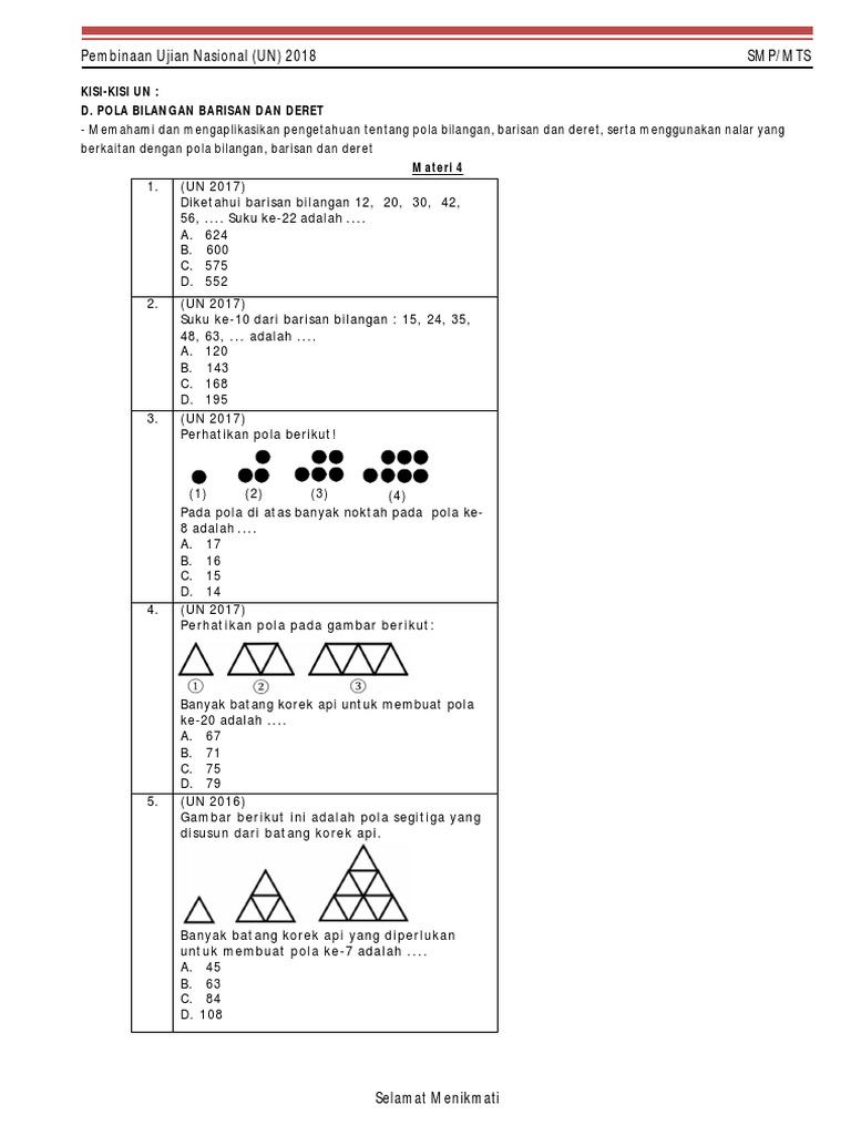 Banyak Persegi Pada Gambar Berikut Adalah Dengan