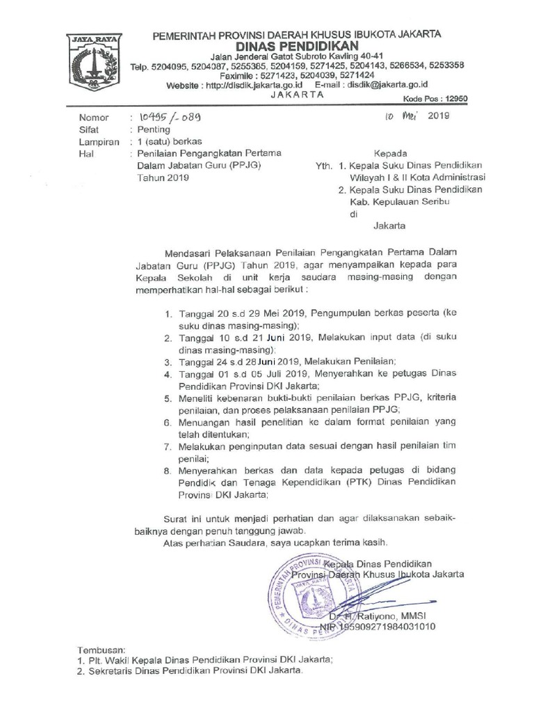 Surat Pemberitahuan Ppjg 2019