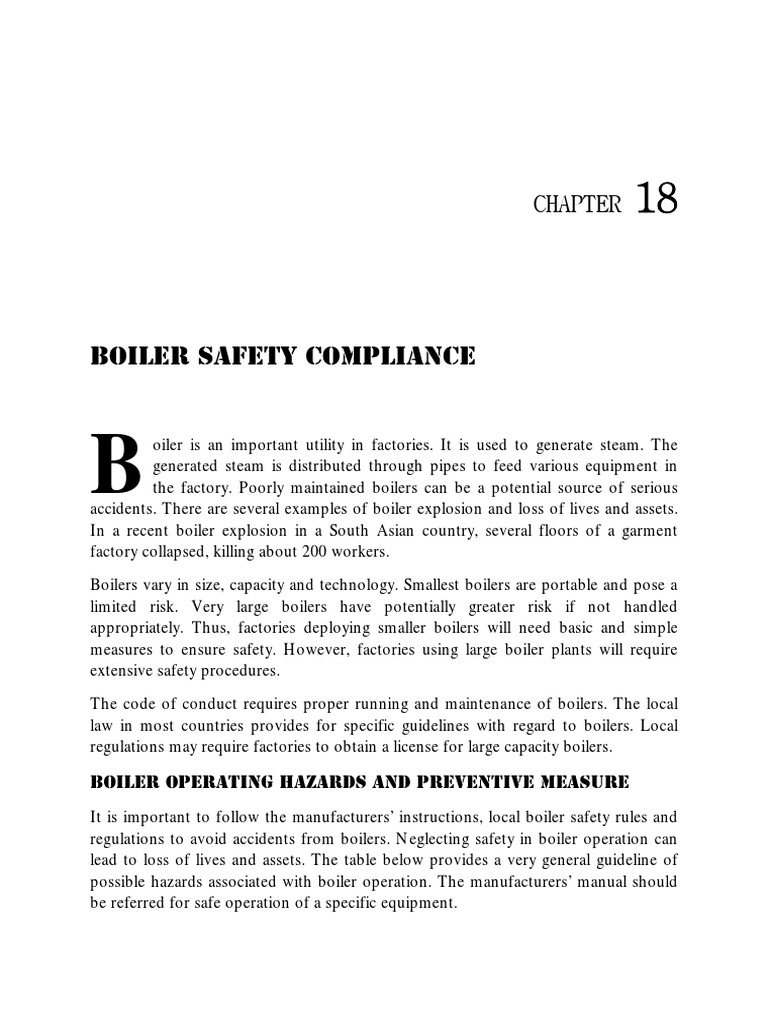 Chapter 18 Boiler Safety Compliance Boiler Valve