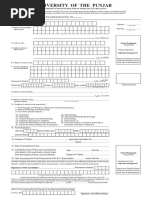 University of The Punjab: Admission Form For Doctor of Medicine Examination