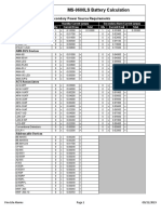 MS-9600LS Battery Calculation: Secondary Power Source Requirements