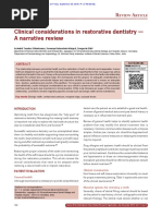 Clinical Considerations in Restorative Dentistry - A Narrative Review