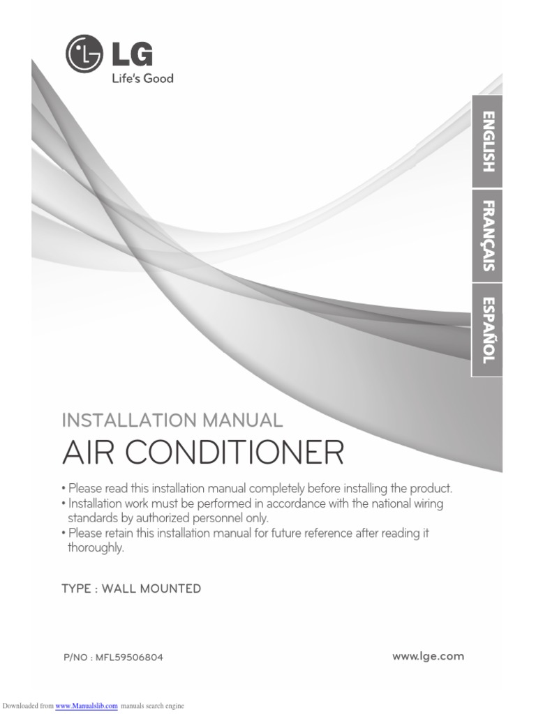 Air Conditioner: Installation Manual | PDF | Pipe (Fluid Conveyance ...