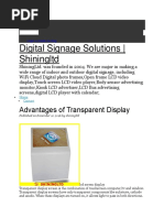 Digital Signage Solutions - Shiningltd: Advantages of Transparent Display