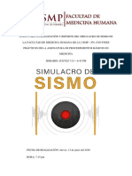 Guión para La Realización Del Simulacro de Sismo de La Facultad de Medicina Humana de La Usmp - FN Con Fines Prácticos de La Asignatura de Procedimientos Básicos en Medicina