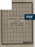 Marti STL-10 Broadcast Aural STL Transmitter Manual
