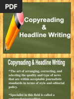 Copy Reading Headline Writing