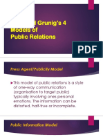 Hunt and Grunig's 4 Models of Public