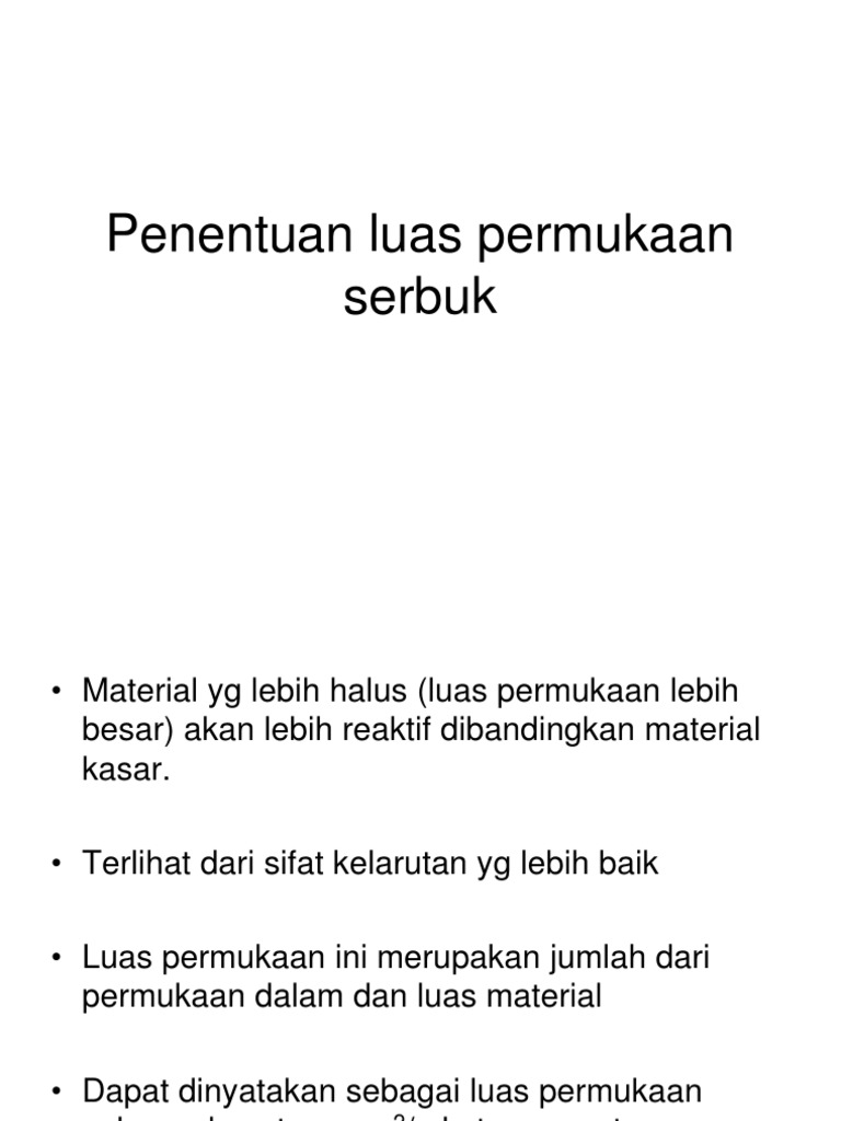 Penentuan Luas Permukaan Serbuk-1 | PDF