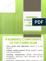 Elements and Components of Curriculum