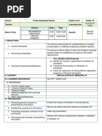 School Punta Integrated School Grade Level Grade 10 Teacher Learning Area Section Date Time Quarter