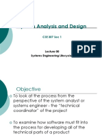System Analysis and Design: CSE 307 Sec 1