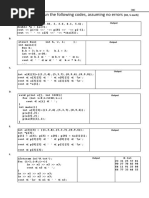 Part I: Dry-Run The Following Codes, Assuming No Errors: (30, 5 Each)