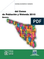 Principales Resultados Del Censo de Poblacion y Vivienda 2010 SONORA Parte I PDF