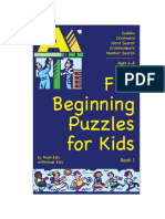 Fun Beginning Puzzles For Kids: Sudoku Crossword Word Search Crossnumbers Number Search Ages 4-8