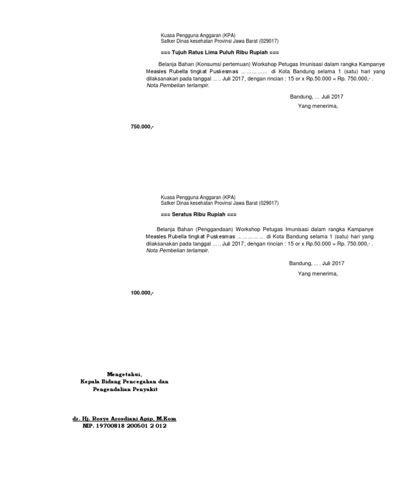 Contoh Kuitansi Penggandaan Dan Mamin 1