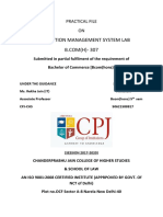 Information Management System Lab: Practical File ON