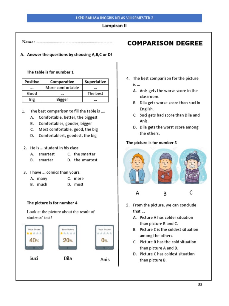 LKPD Degree of Comparison | PDF | Linguistics | Grammar
