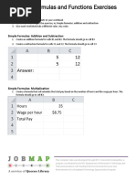 Excel Formulas and Functions Exercises PDF