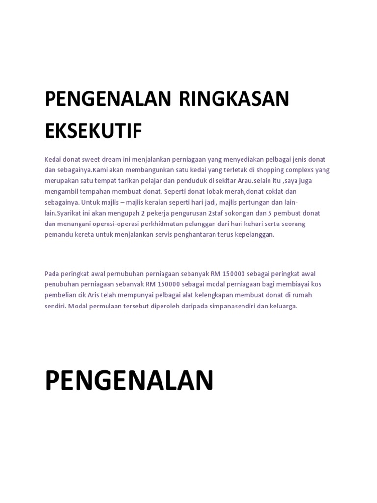 Pengenalan Ringkasan Eksekutif Pdf