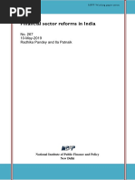 Financial Sector Reforms in India: No. 267 10-May-2019 Radhika Pandey and Ila Patnaik