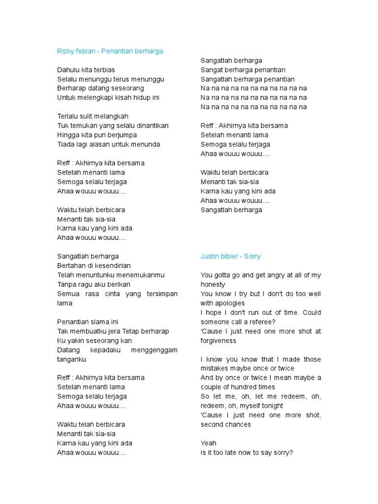 Lirik Lagu Pdf