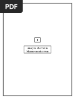 Analysis of Error in Measurement System