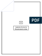 Analysis of Error in Measurement System