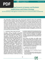 The Emerging Scenario of Jammu and Kashmir: Implications and Future Strategy