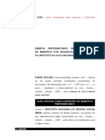 Pet. Inicial - Auxílio-Doença - Ilegalidade Da Alta Programada