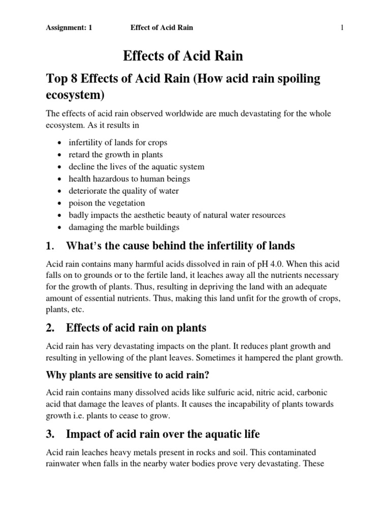Effects of Acid Rain (Top 8) PDF Rain Ecology
