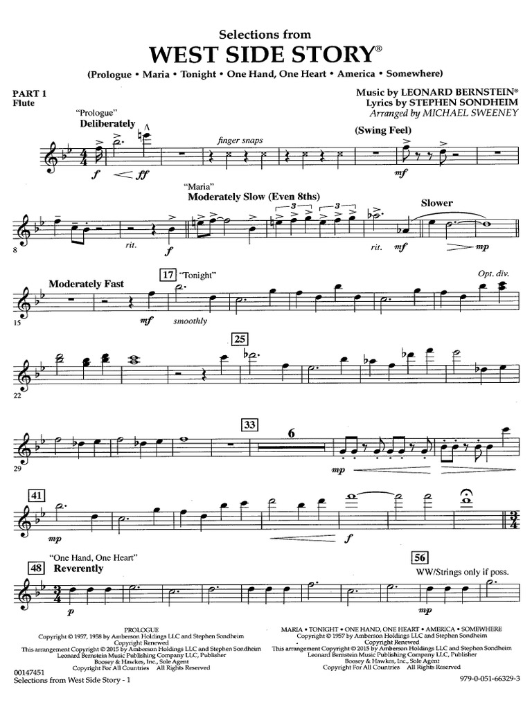 West Side Story Instruments Pdf