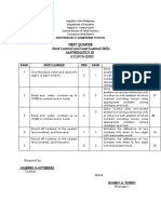 First Quarter Most Learned and Least Learned Skills Mathematics Iii S.Y.2019-2020