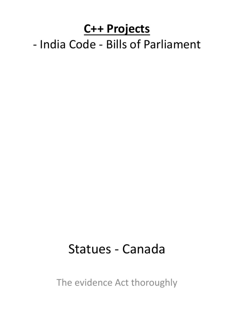 India Code - Bills of Parliament: C++ Projects | PDF