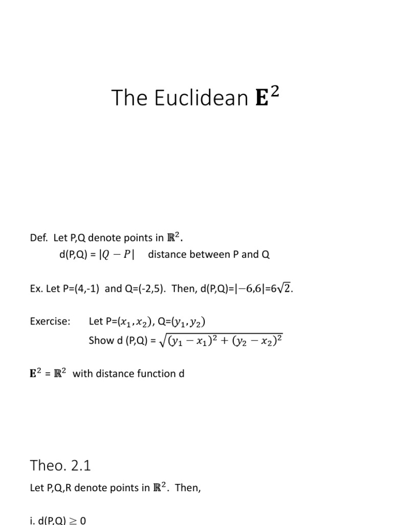 3.the Euclidean E 2 PDF Differential Geometry Geometry