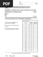 SPM Mid Year 2008 SBP Add Maths Paper 1 Question