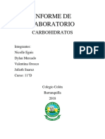 Informe de Laboratorio Carbohidratos