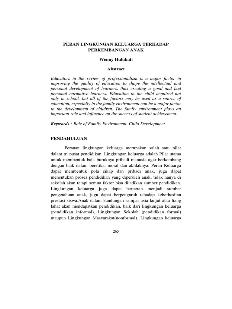 Peran Keluarga dalam Pendidikan Anak | PDF