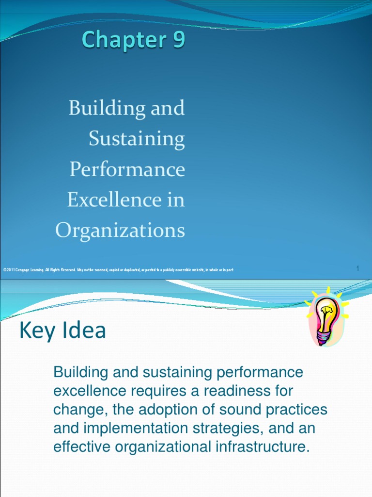 Building and Sustaining Performance Excellence in Organizations | PDF ...
