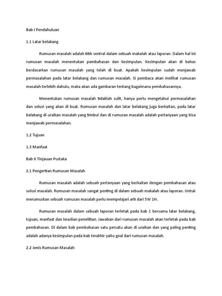 Makalah Rumusan Masalah Pdf