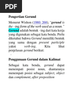 Pengertian Gerund: The - Ing Form of The Verb Used As A Noun."